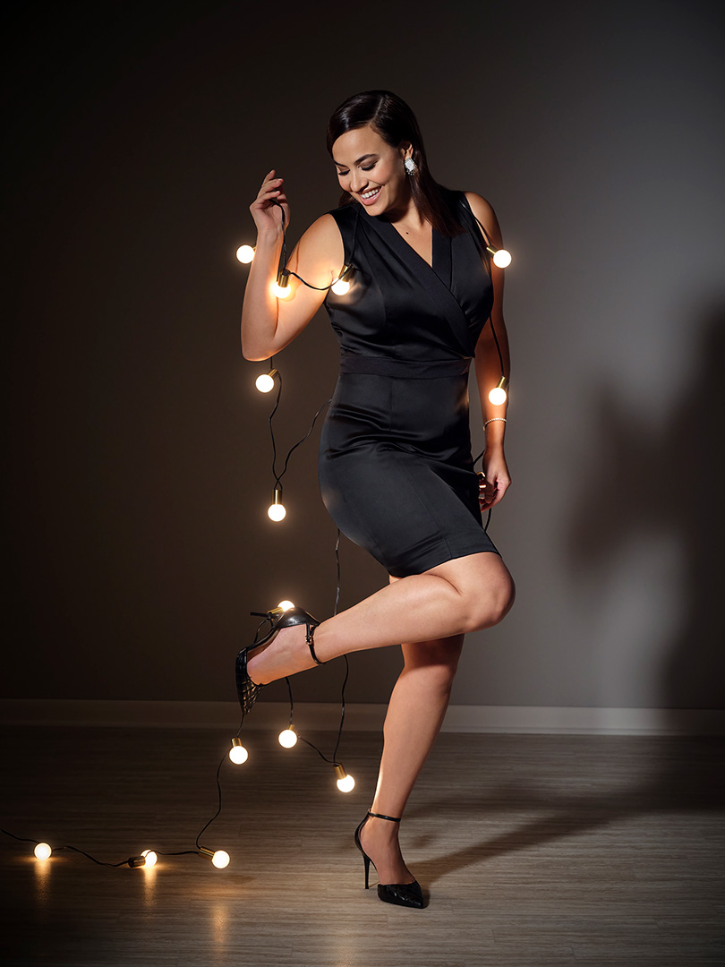 Women's Black Satin Dress