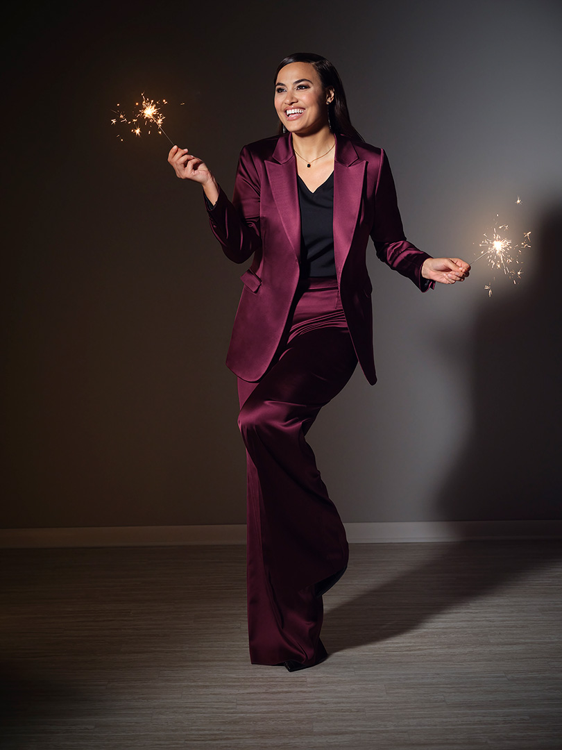 Women's Custom Clothing                                                                                                                                                                                                                                   , Women's Maroon Satin Suit