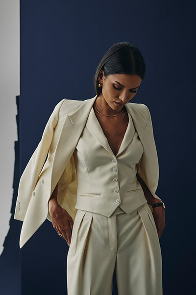 3-Piece Cream Suit