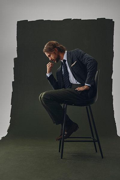 Olive Gun Check Sport Coat