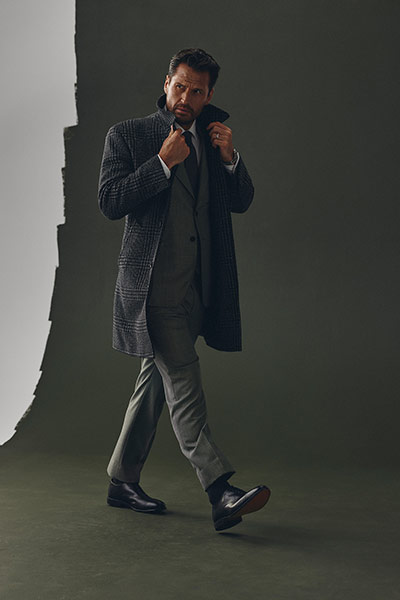 Black & White Glen Plaid Bar Coat