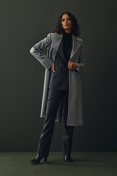 Light Grey Houndstooth Topcoat