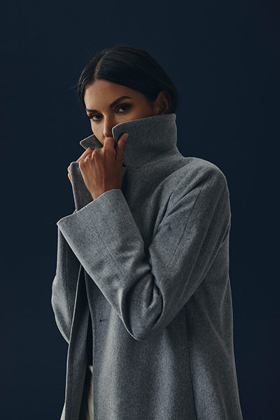 Light Grey Houndstooth Topcoat