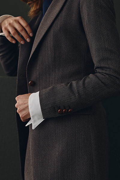 Brown & Navy Herringbone Jacket