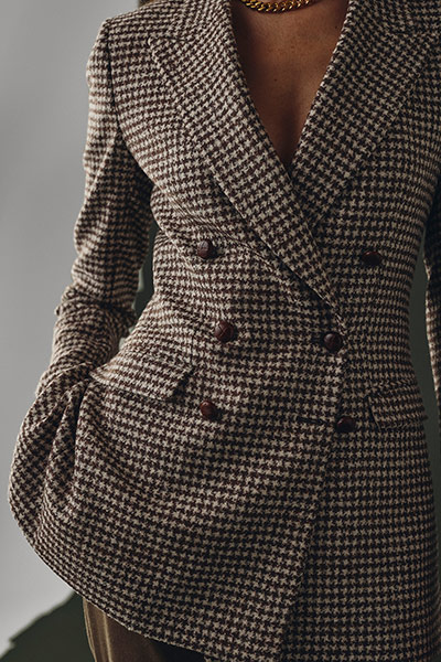 Brown & Cream Houndstooth Jacket