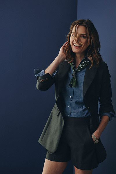 Hunter Green Flannel Short Suit