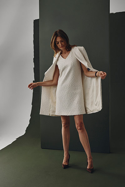White Boucle Dress