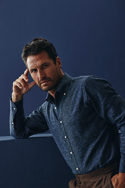 Blue Canclini Tweed Shirt