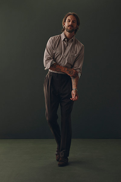 Tan Micro Check Sportshirt