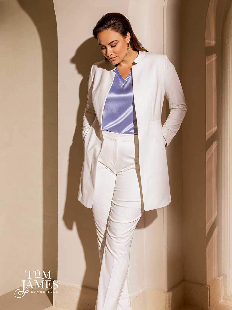 Women's Custom Clothing                                                                                                                                                                                                                                   , Women's White Long Jacket