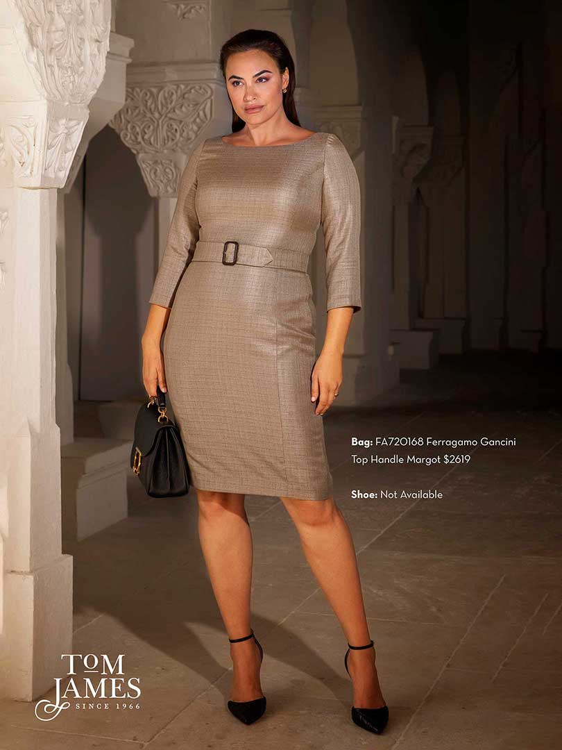 Women's Custom Clothing                                                                                                                                                                                                                                   , Women's Moc Leno Dress with Belt