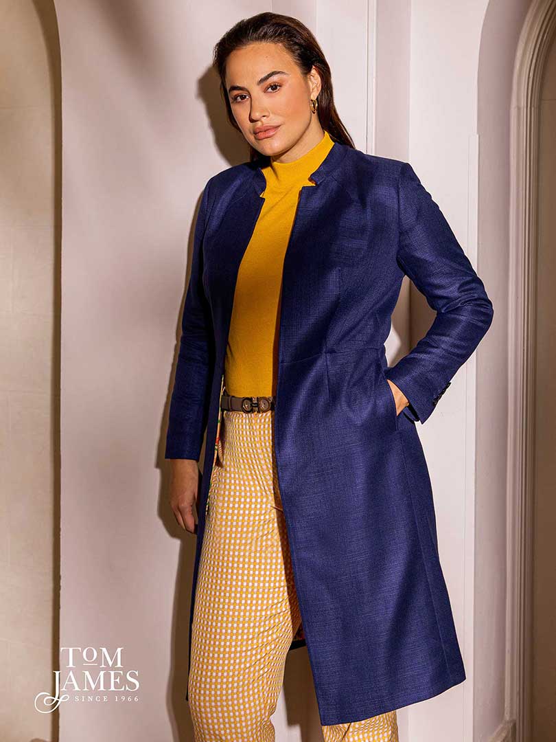 Women's Custom Clothing                                                                                                                                                                                                                                   , Women's Navy Long Jacket