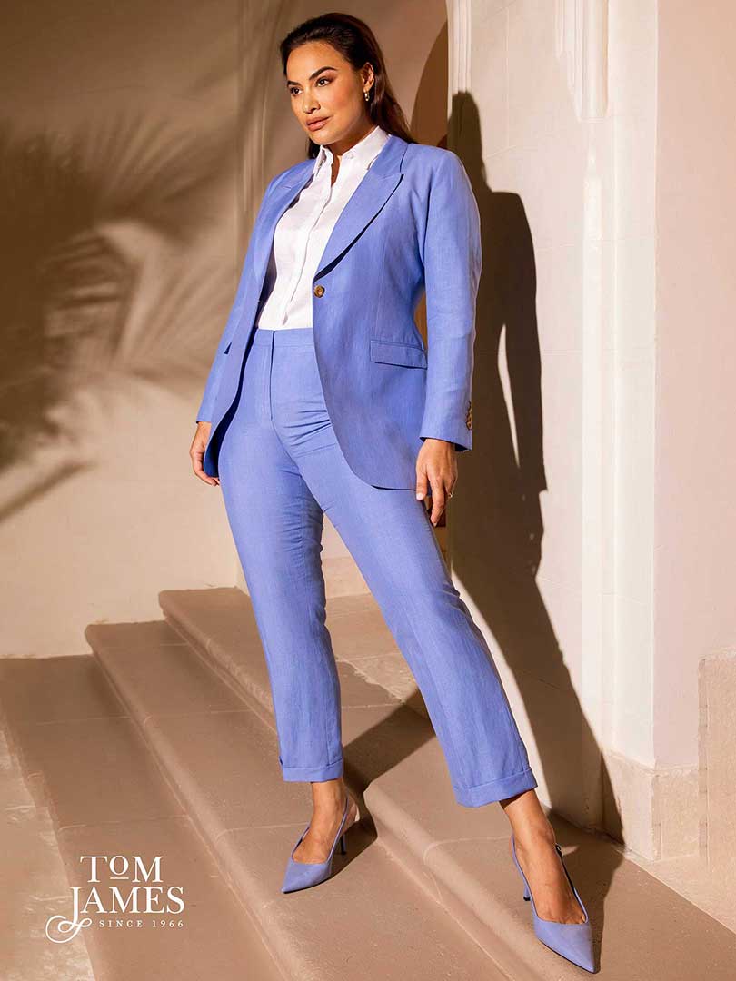 Women's Custom Clothing                                                                                                                                                                                                                                   , Women's Light Blue Suit