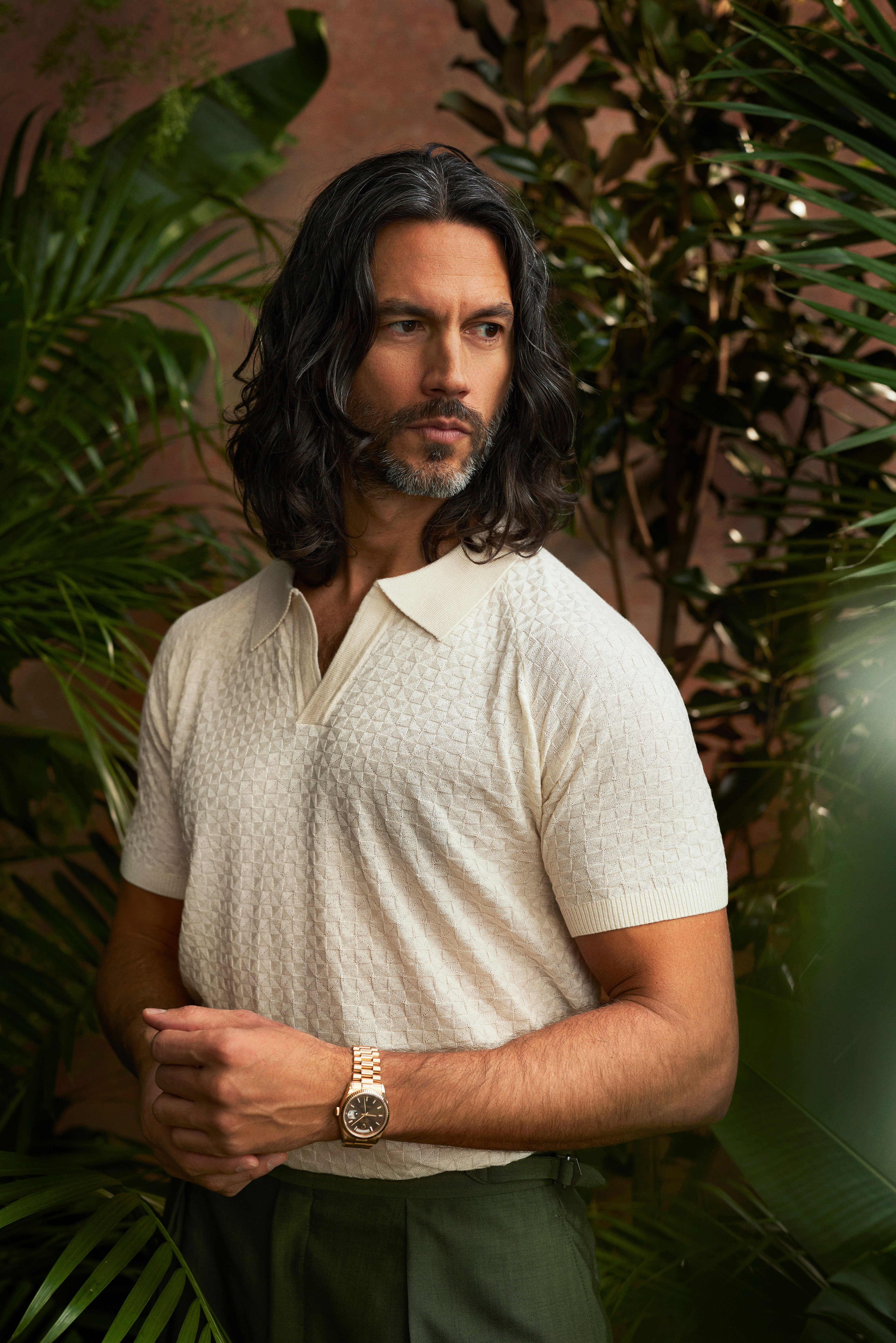 Ivory Basket Weave Havana Polo