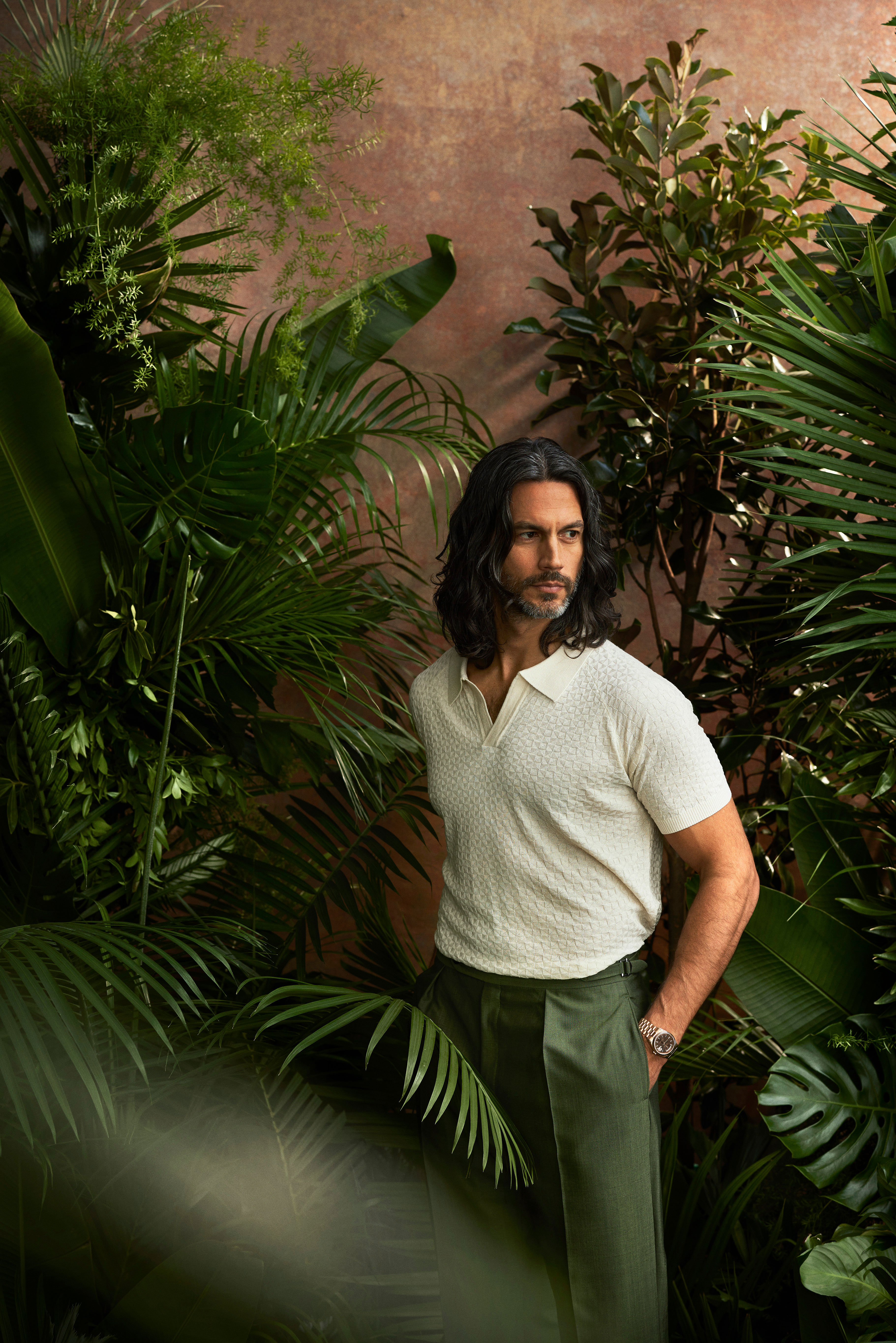 Ivory Basket Weave Havana Polo