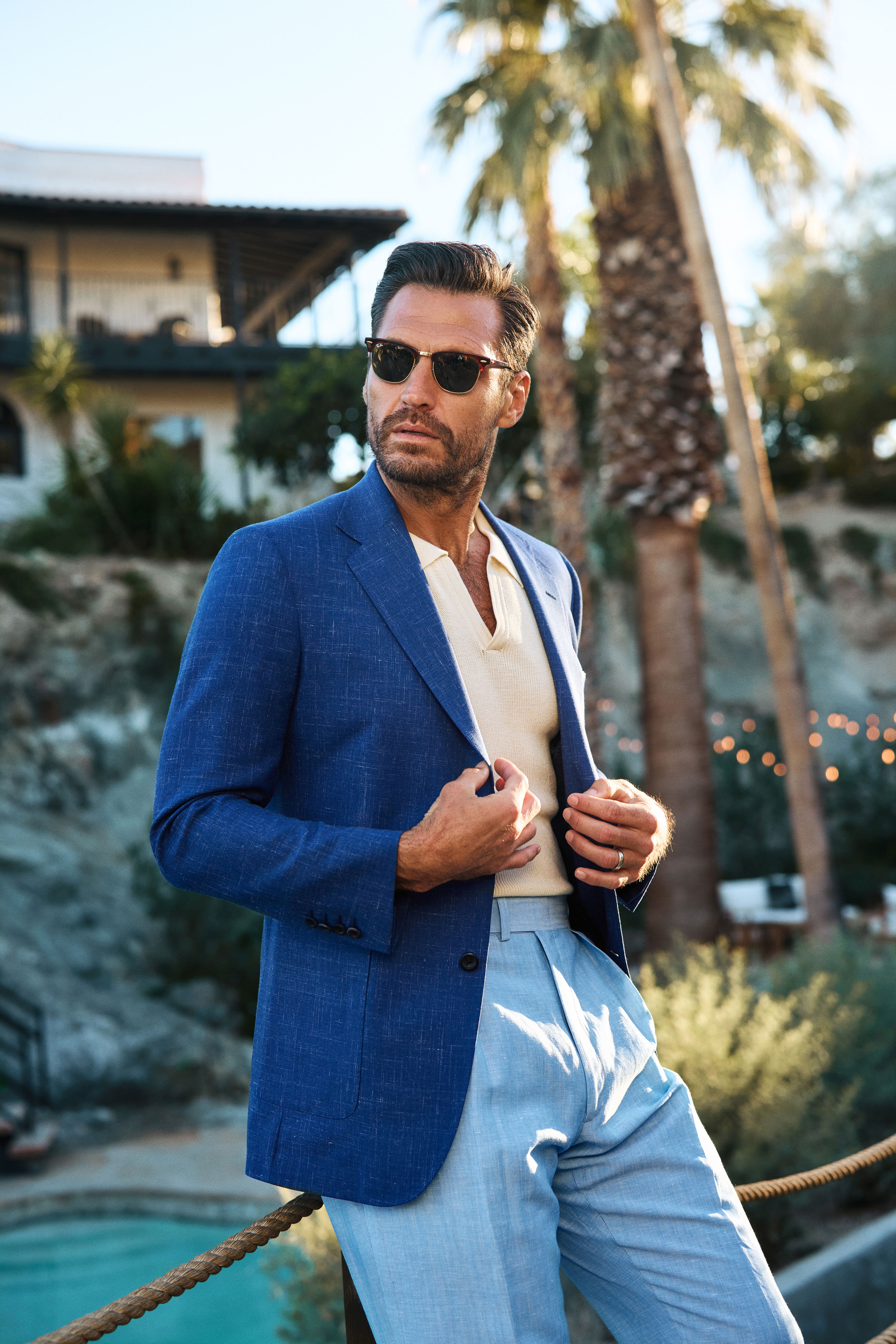 Navy Wool/Silk/Linen Sportcoat