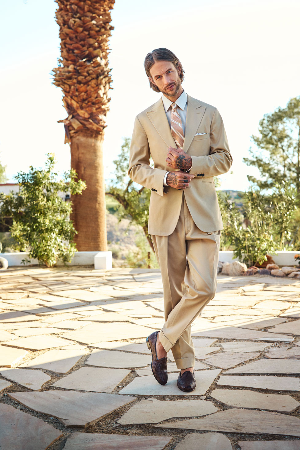 Taupe Cotton Suit