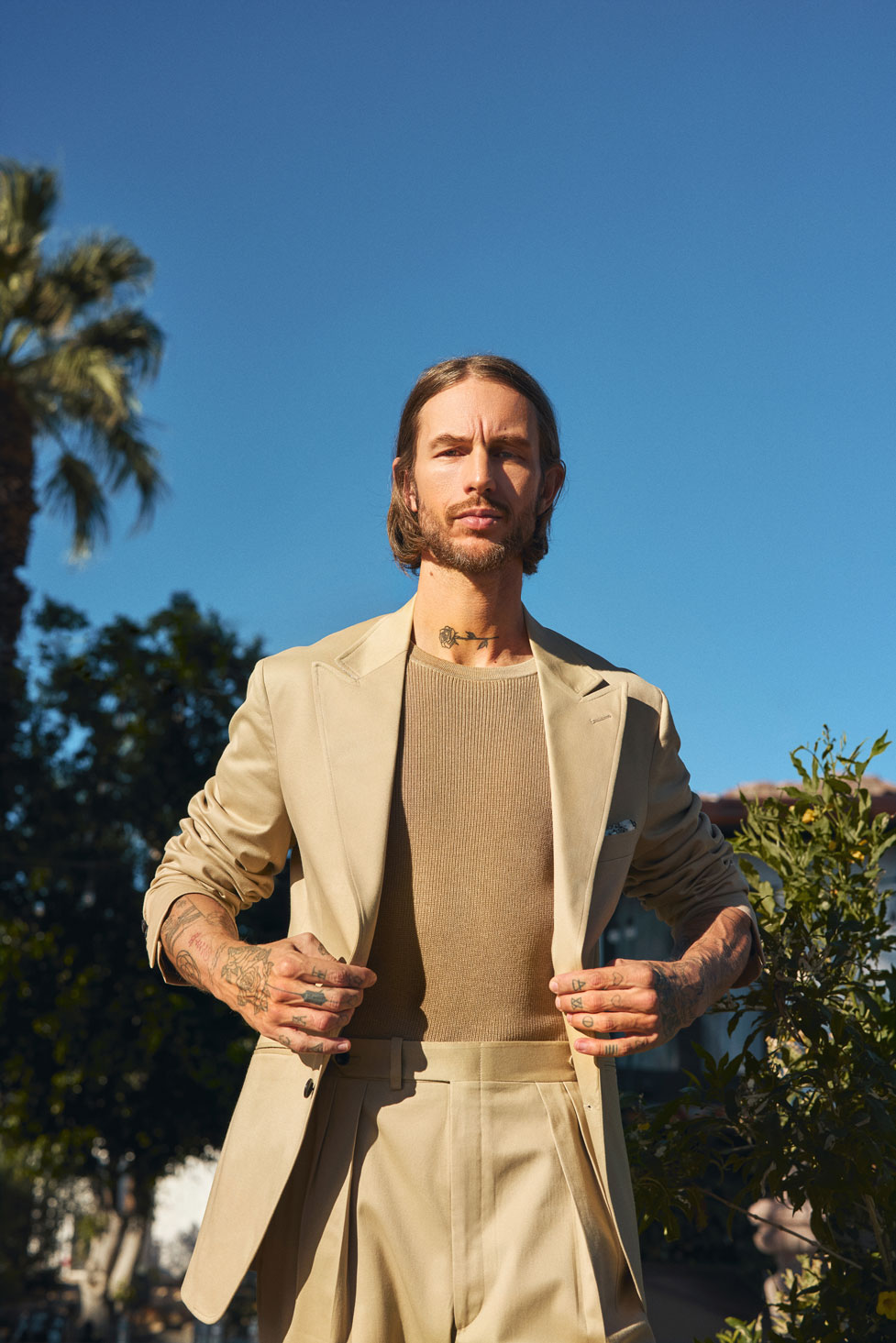 Taupe Cotton Suit