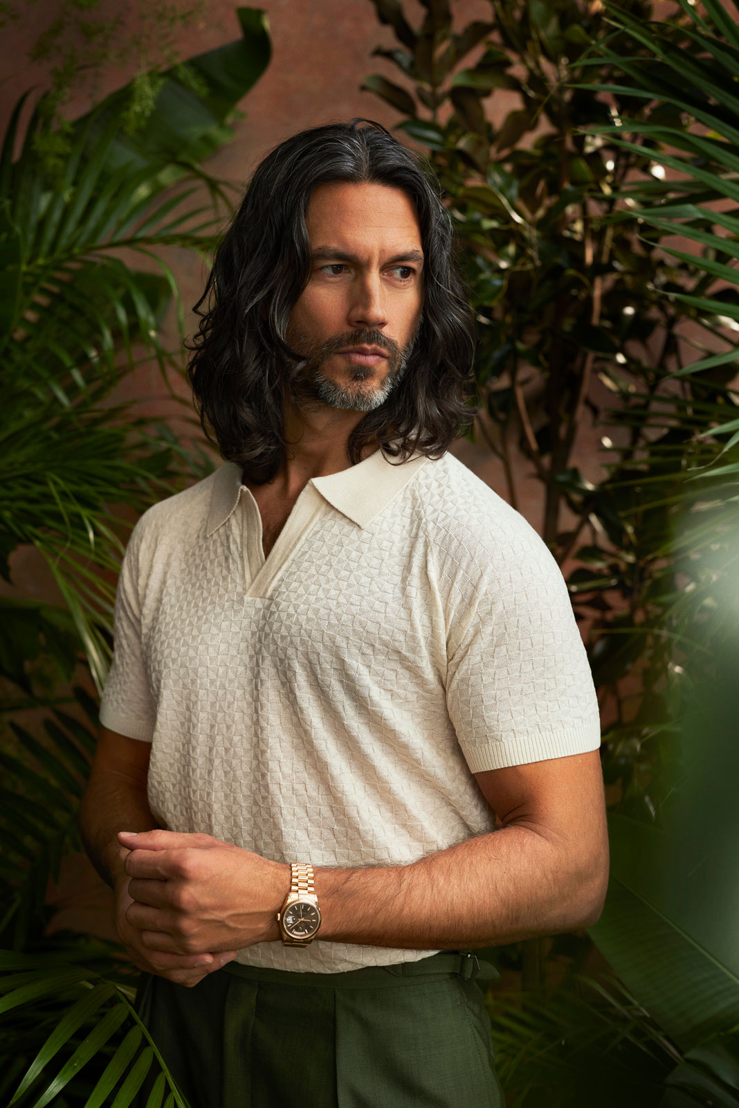 2024 Resort Lookbook                                                                                                                                                                                                                                      , Ivory Basket Weave Havana Polo