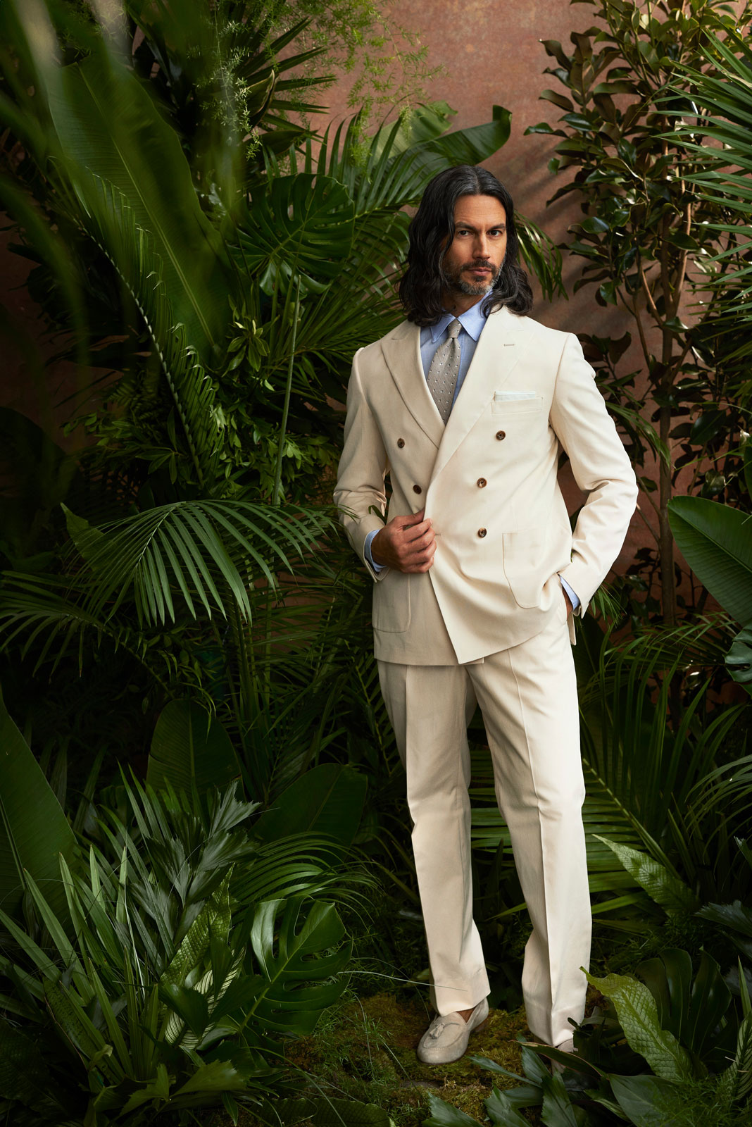 2024 Resort Lookbook                                                                                                                                                                                                                                      , Men's Cream Suit