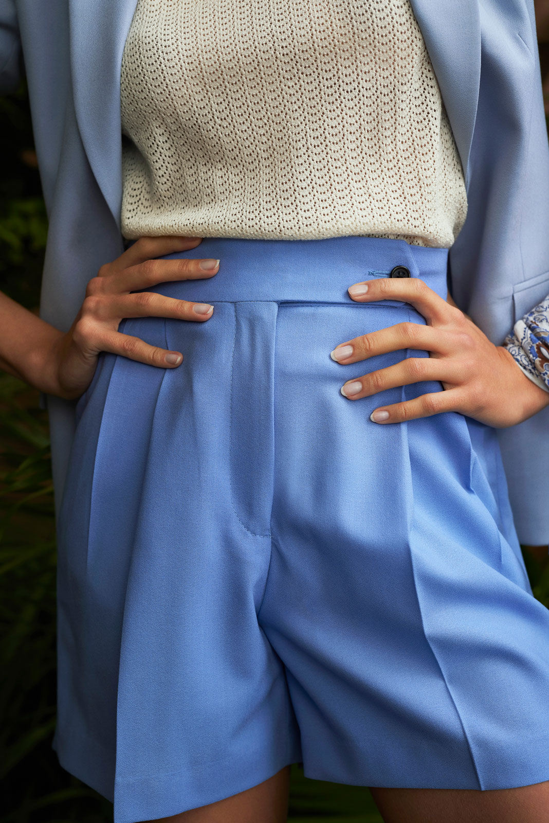 2024 Resort Lookbook                                                                                                                                                                                                                                      , Women's Blue Shorts Suit