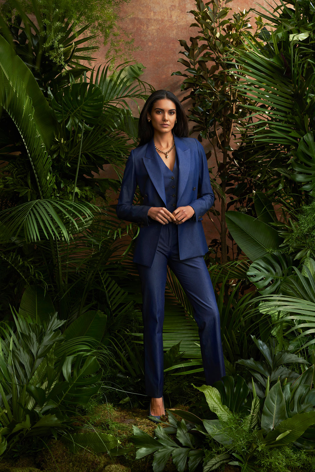 2024 Resort Lookbook                                                                                                                                                                                                                                      , Denim Three Piece Suit