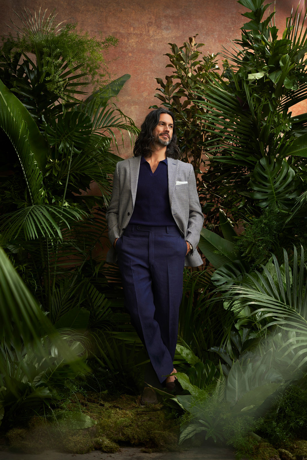 2024 Resort Lookbook                                                                                                                                                                                                                                      , Navy Houndstooth Jacket