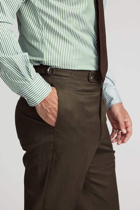 Heather Brown Gabardine Trouser
