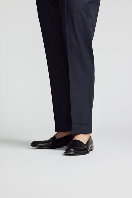 Navy Pleated Trouser