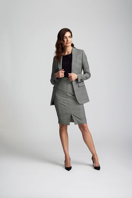 B&W Glen Plaid Skirt Suit