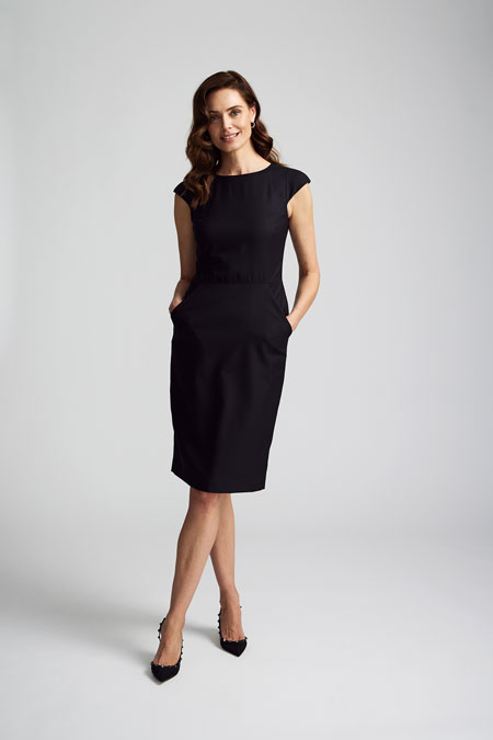 Cap-Sleeved Black Dress