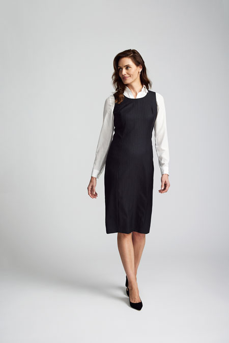 Pinstriped Sheath Dress