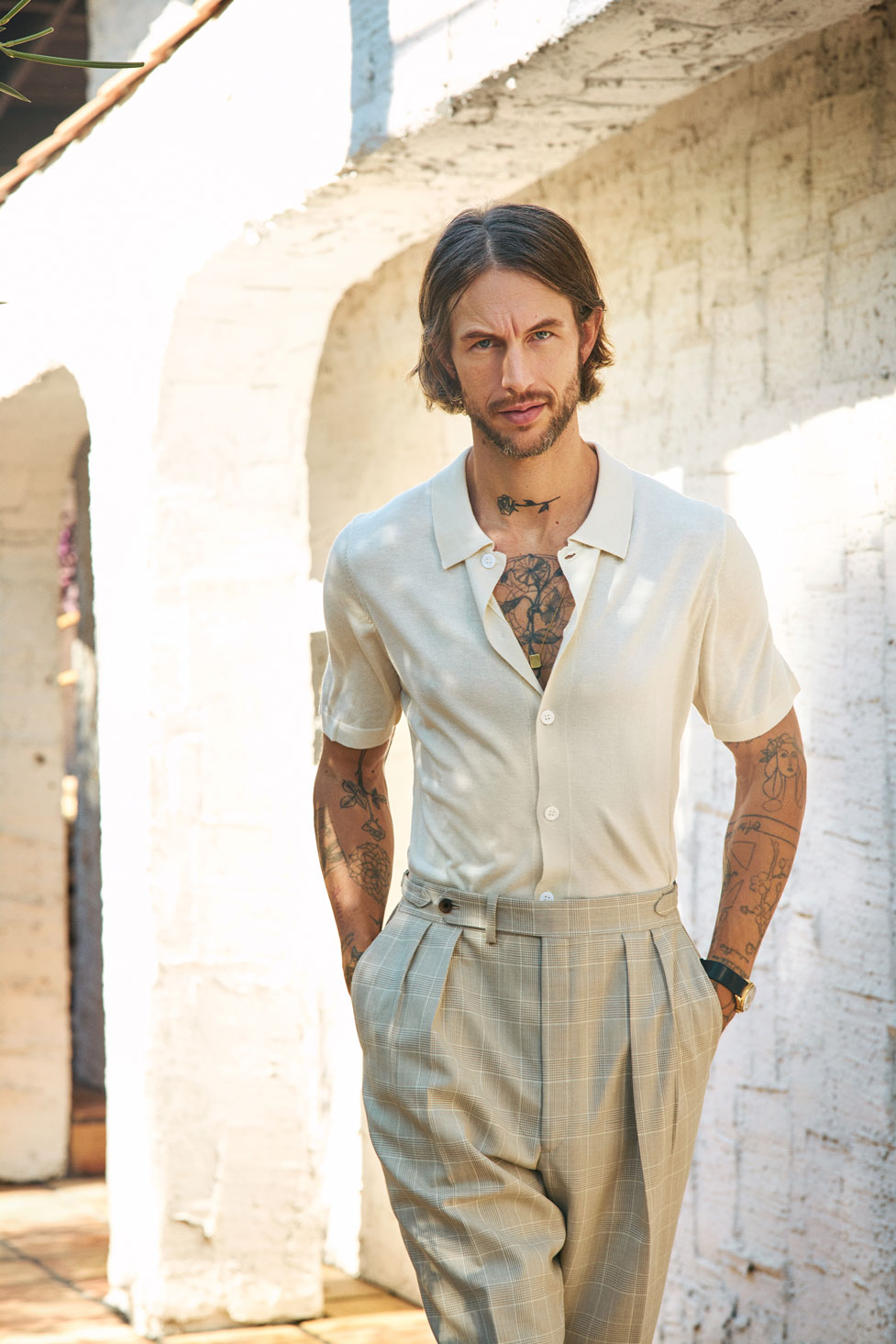 Tan Glen Plaid Trouser