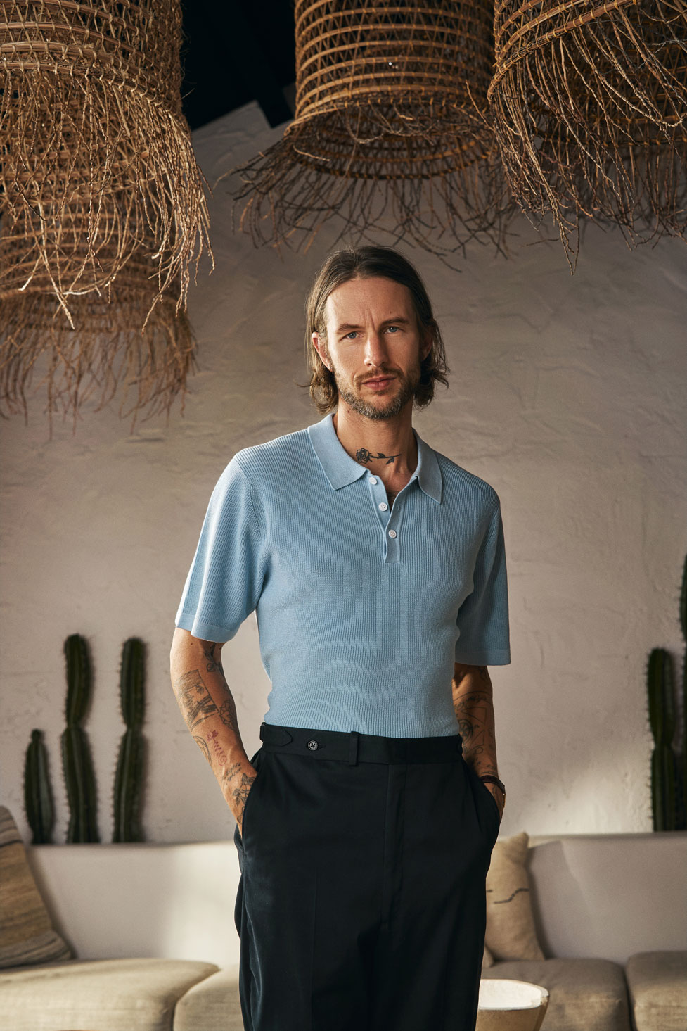 Teal Ribbed Button Polo