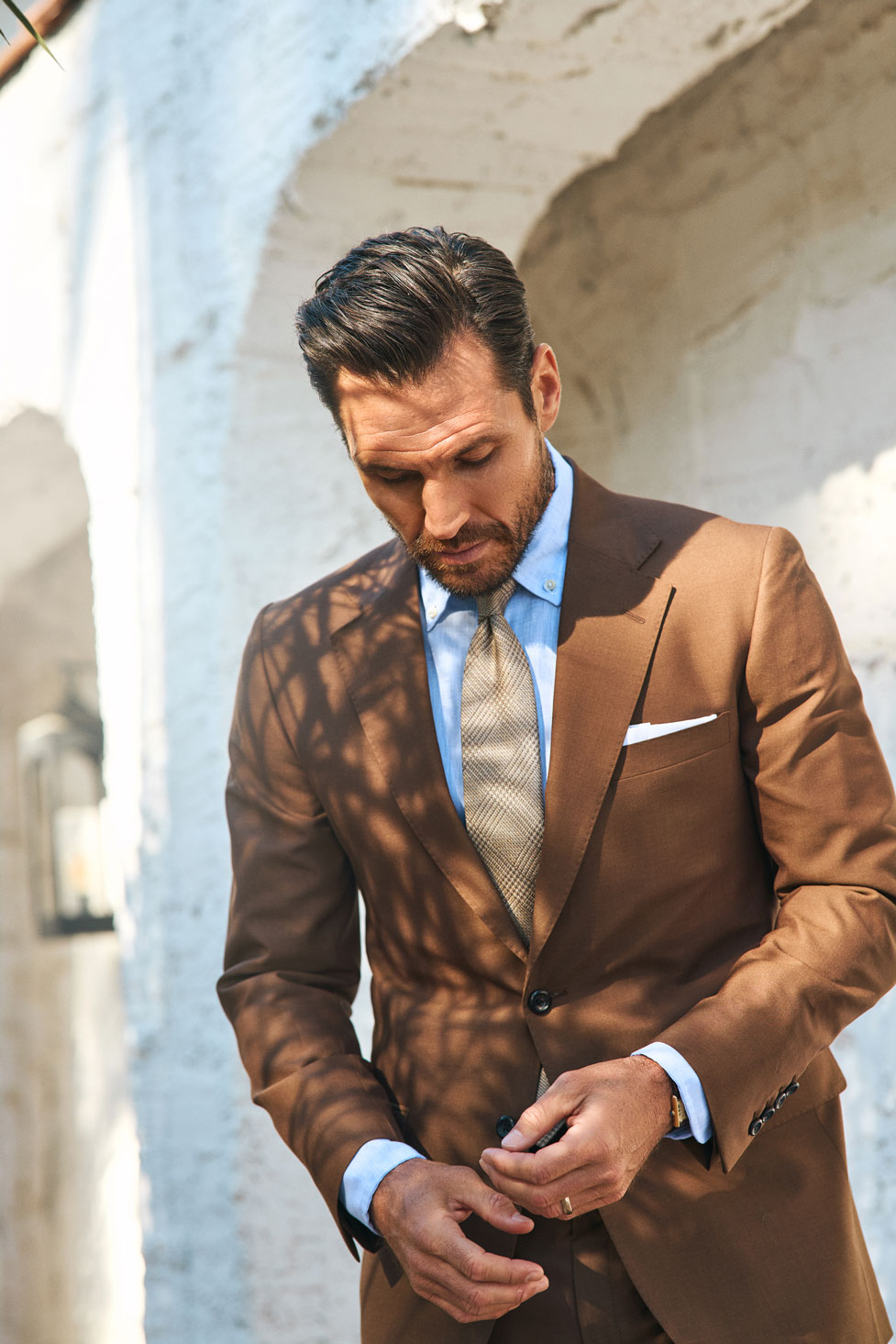 Men's 2024 Spring & Summer Collection                                                                                                                                                                                                                     , Men's Brown Suit