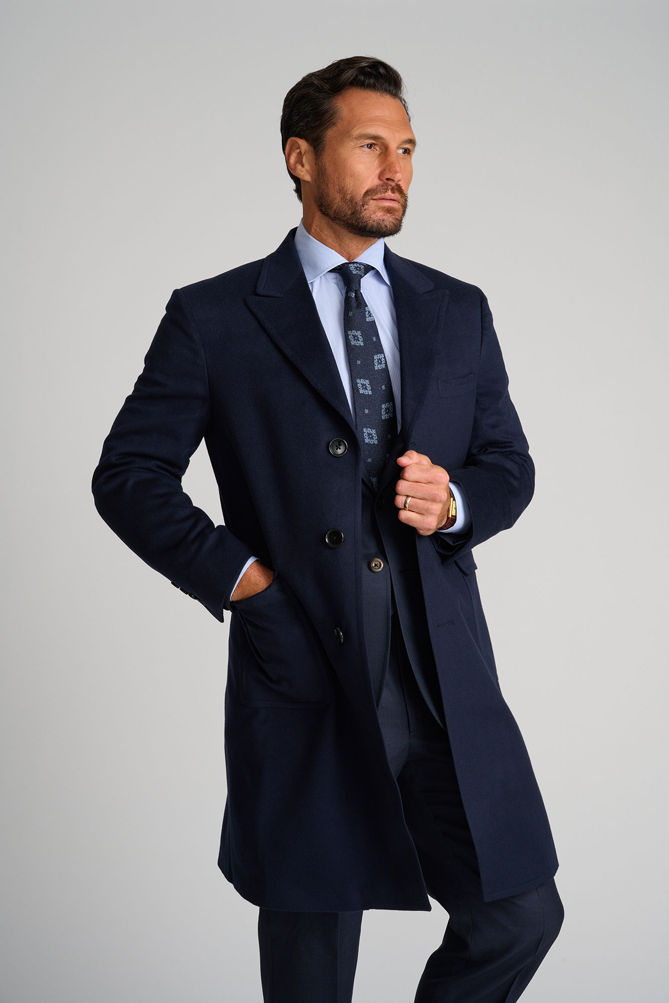 Mens navy topcoat shop