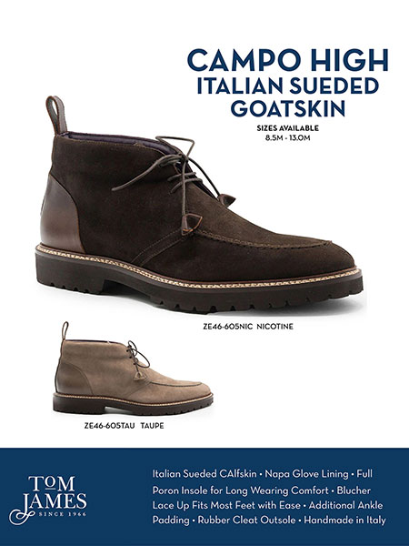 Zelli Sportswear Catalog Spring 2026                                                                                                                                                                                                                      , CAMPO HIGH ITALIAN SUEDED GOATSKIN CHUKKA BOOT - Zelli