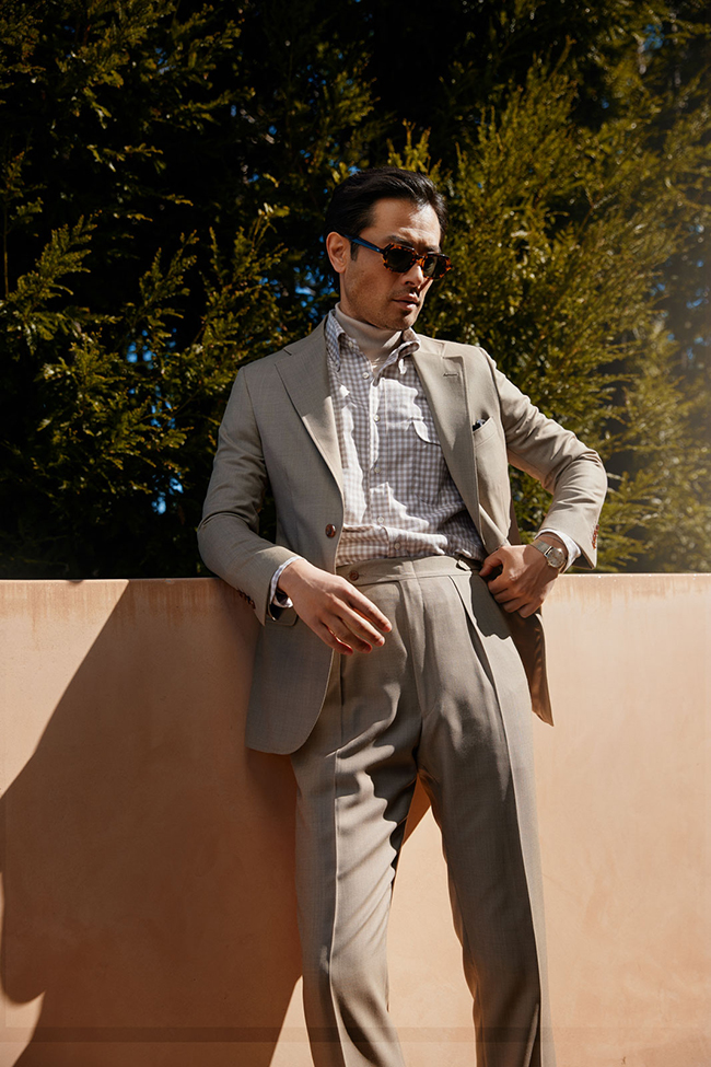 Tan Birdseye Suit