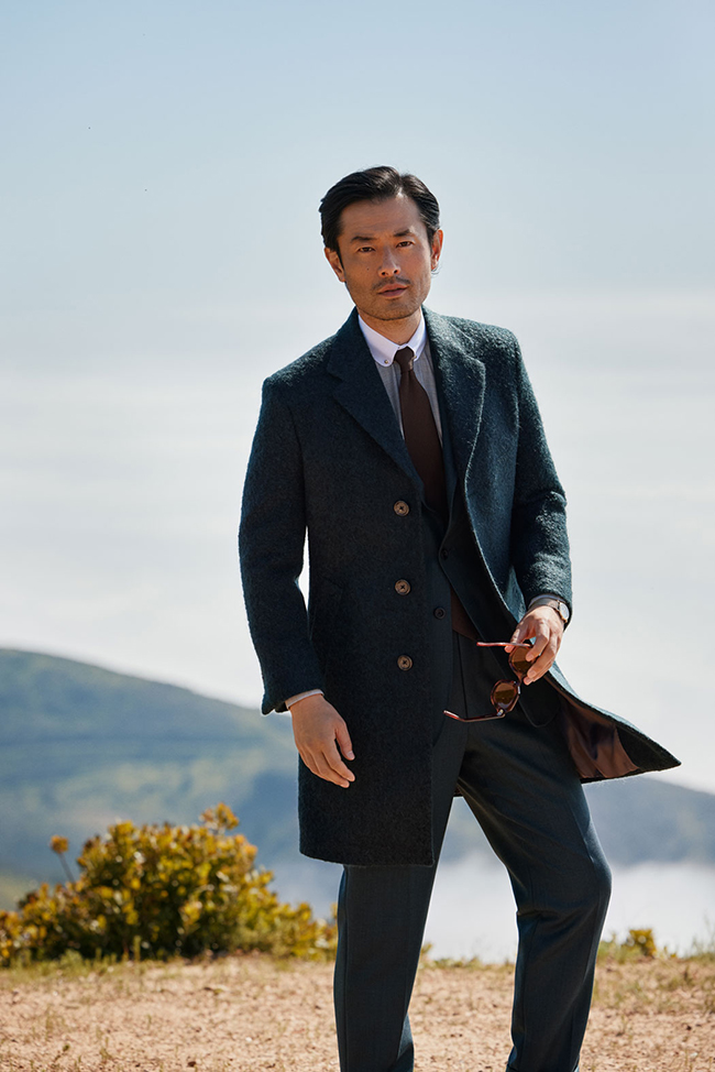 Men's Fall 2024 Look Book                                                                                                                                                                                                                                 , Forest Boucle Topcoat