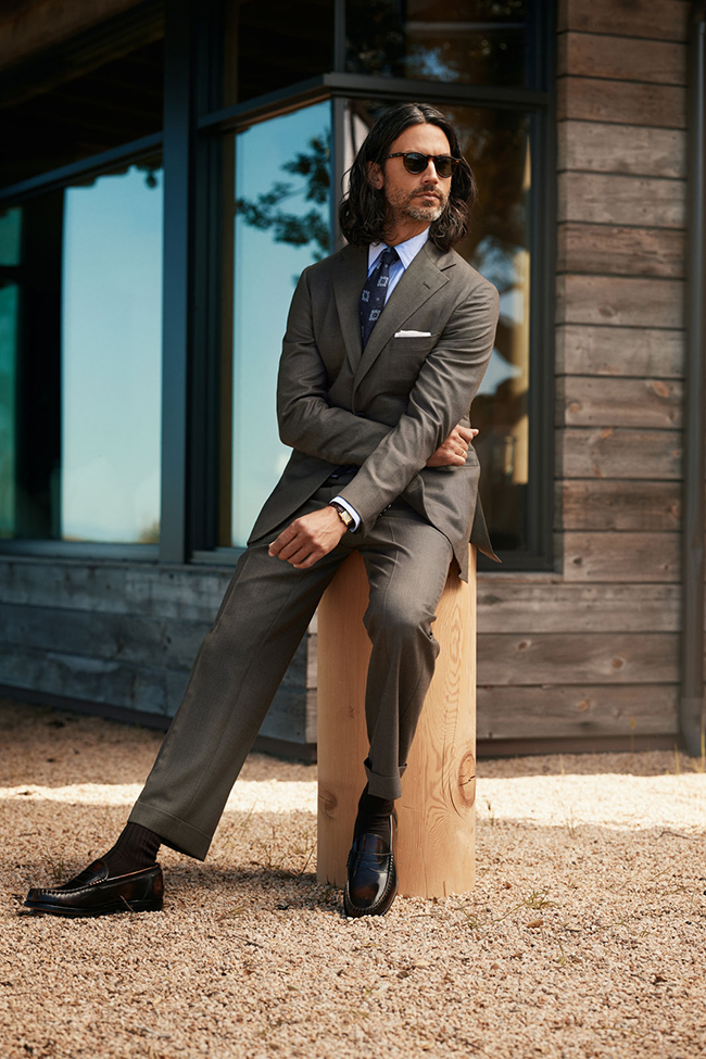 Men's Fall 2024 Look Book                                                                                                                                                                                                                                 , Brown Birdseye Suit