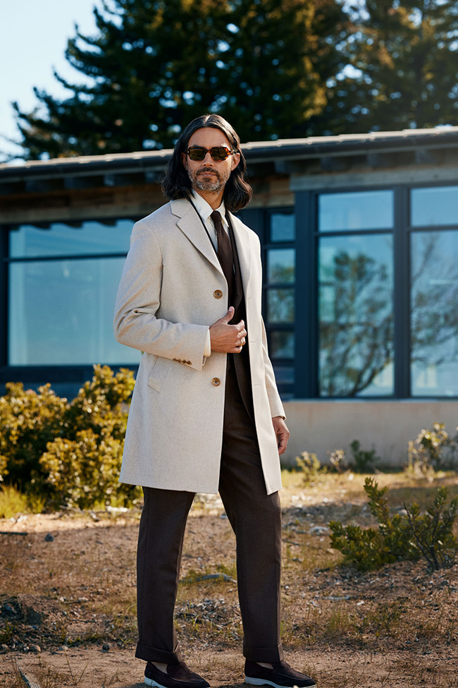 Men's Fall 2024 Look Book                                                                                                                                                                                                                                 , Tan Cashmere Topcoat