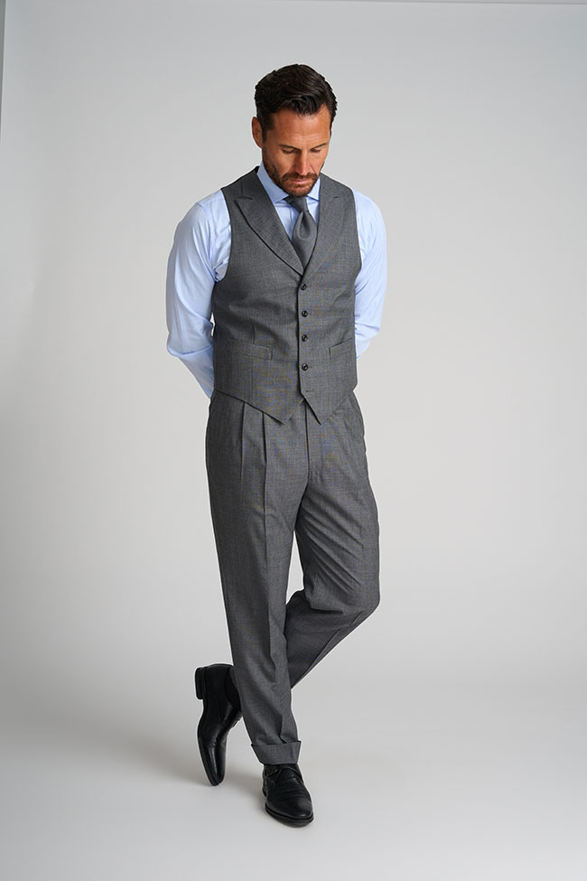 Gray Sharkskin Vest