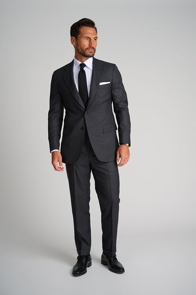 Mens Oxxford                                                                                                                                                                                                                                              , Dark Grey Pinstripe Suit