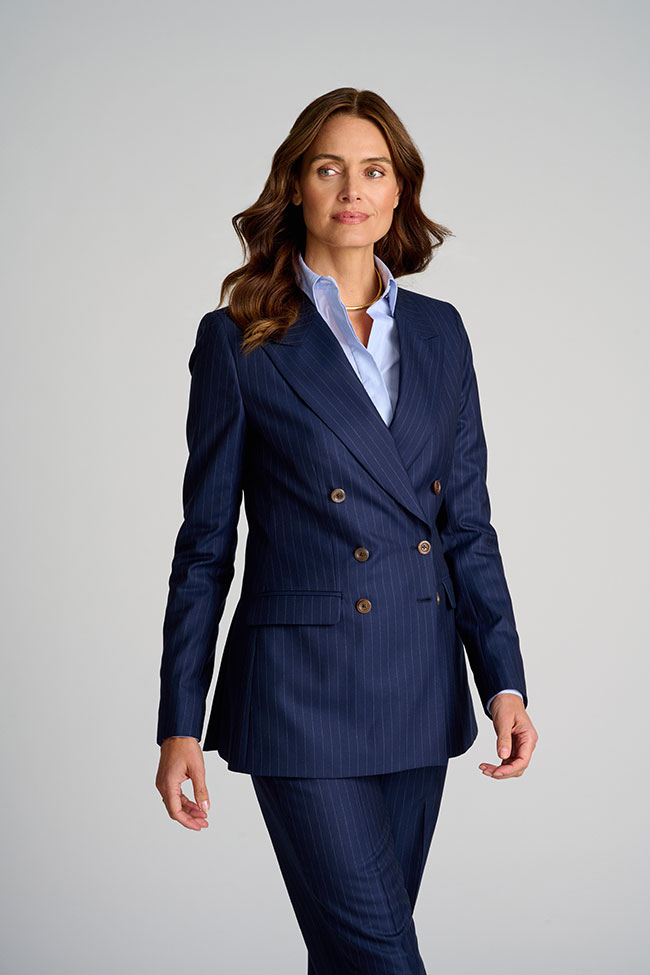 Navy Pinstripe Suit
