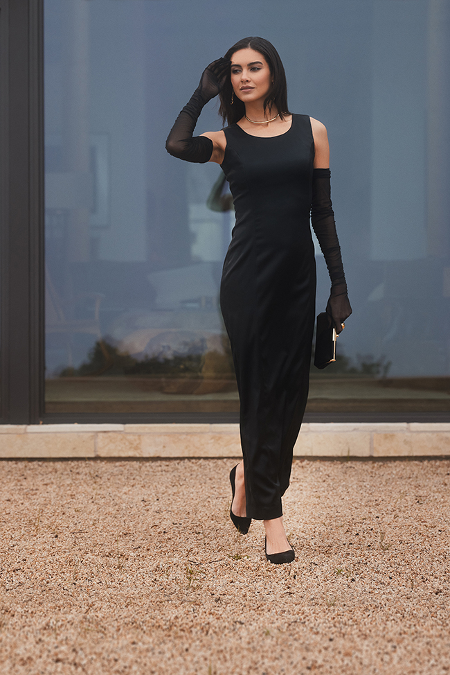 Black Sateen Gown
