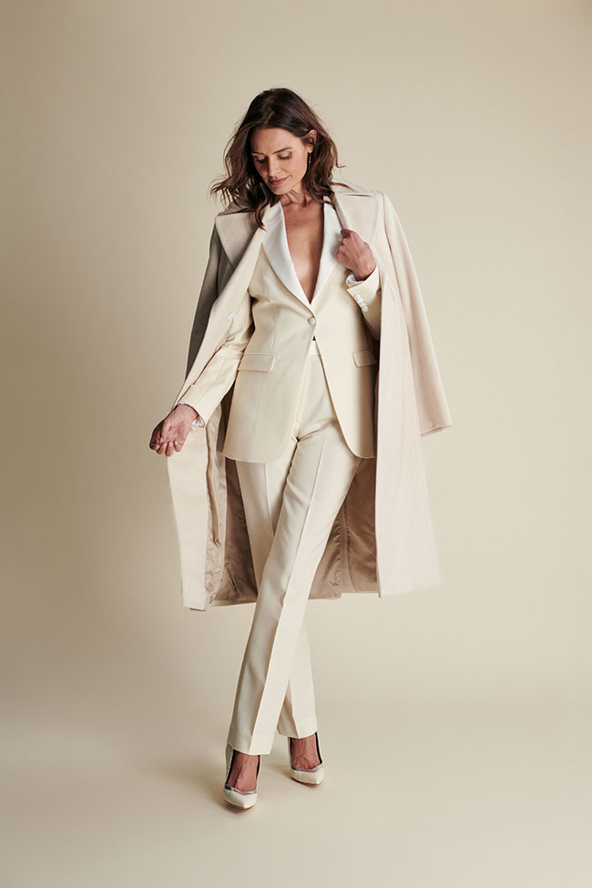 Cream Tuxedo with Cashmere Topcoat