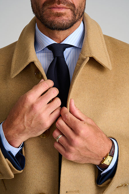Mens Oxxford                                                                                                                                                                                                                                              , Tan Wool Bar Coat