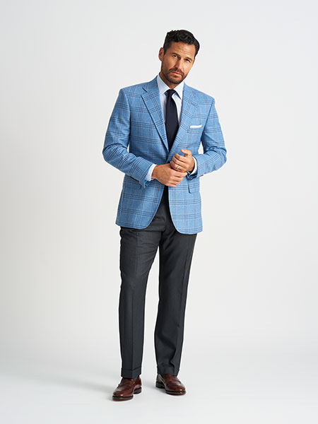 Men's Classics                                                                                                                                                                                                                                            , Light Blue Plaid Sportcoat