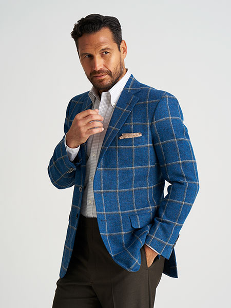 H&S Sherry Tweed Windowpane Sportcoat