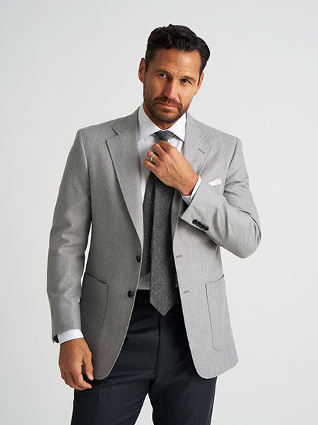 Silver Herringbone Sportcoat